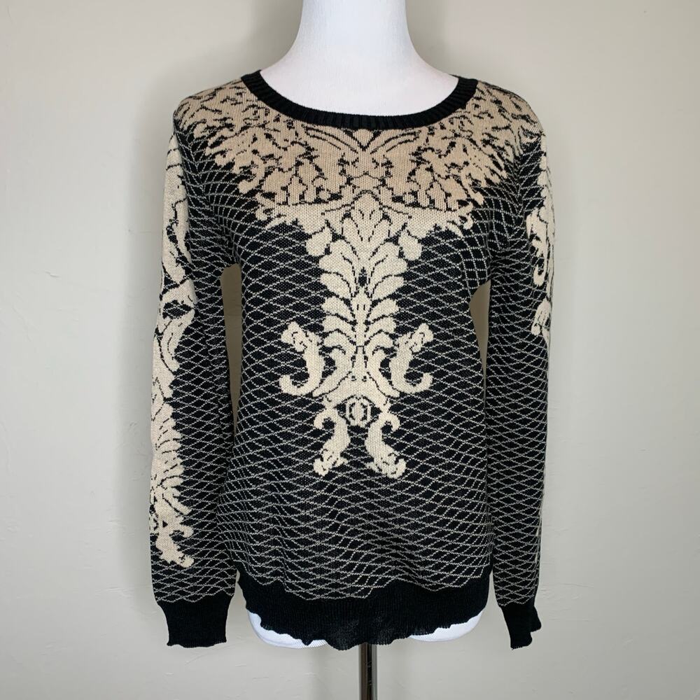 Urban Outfitters Fitted Sweater Grey Tan Small